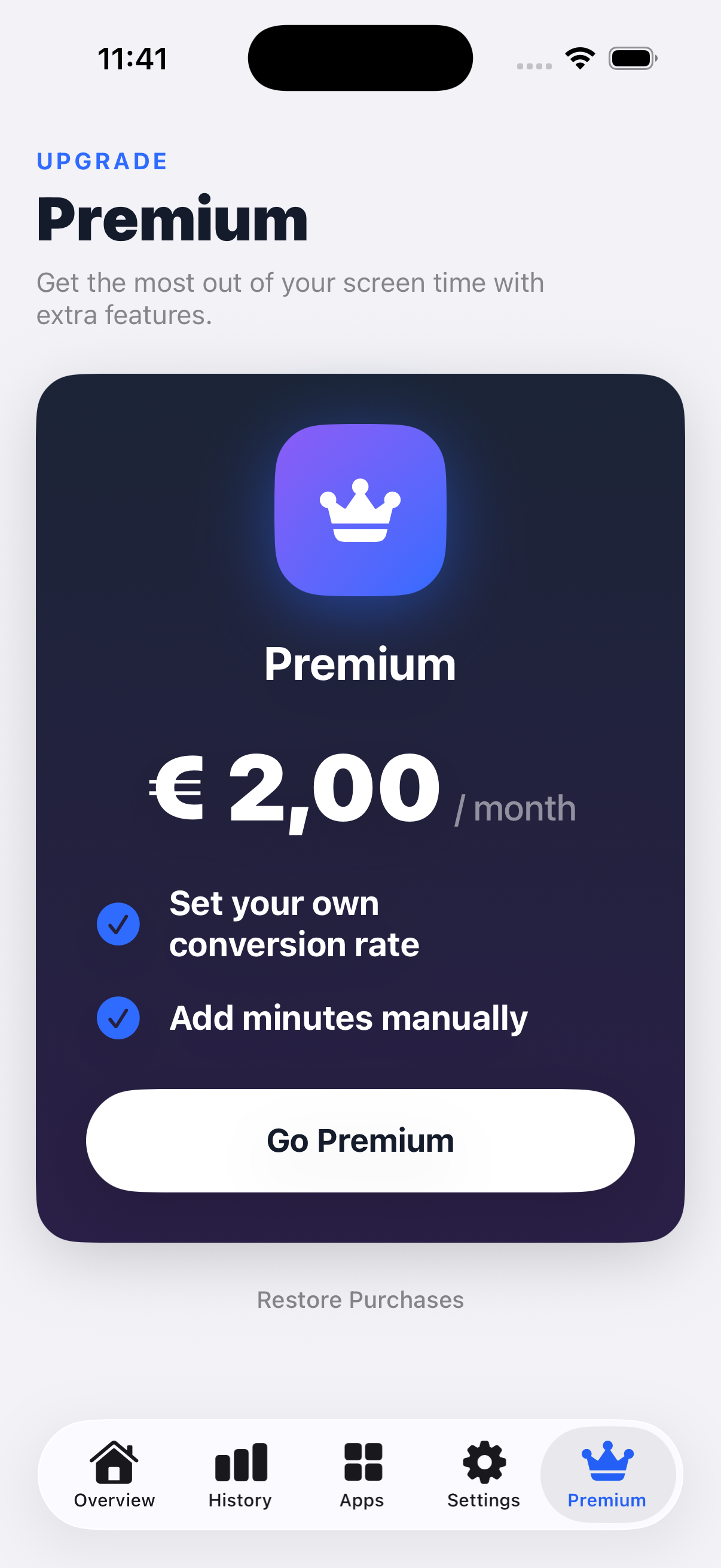 Social Steps Premium screen